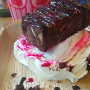 Brownie and Mr Singh's whippy ice cream. The Slider with monkey blood - £6.00